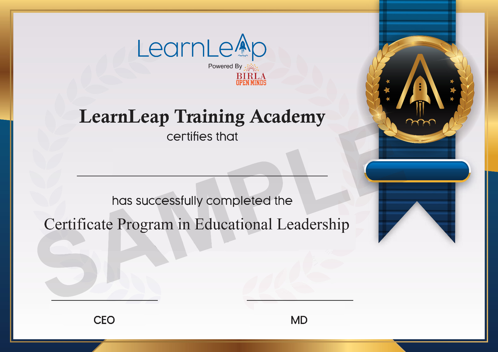 Birla LearnLeap certificate preview